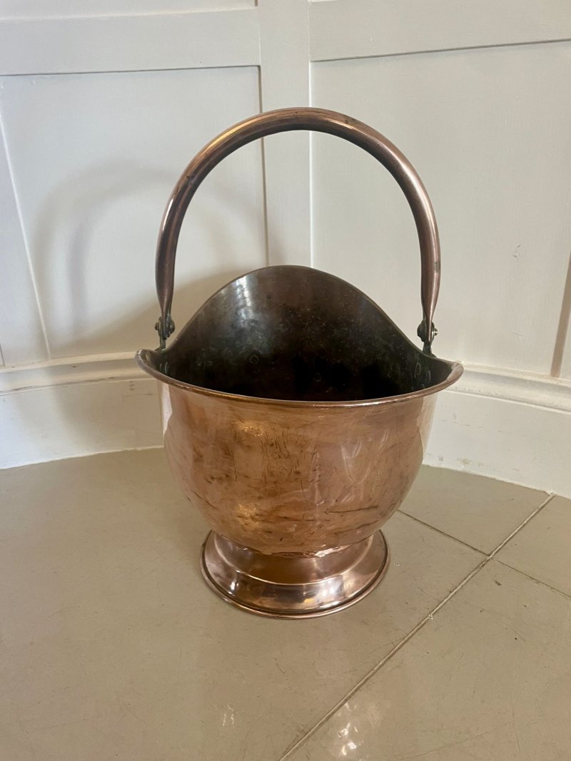 Antique George III Quality Copper Coal Scuttle - Image 6